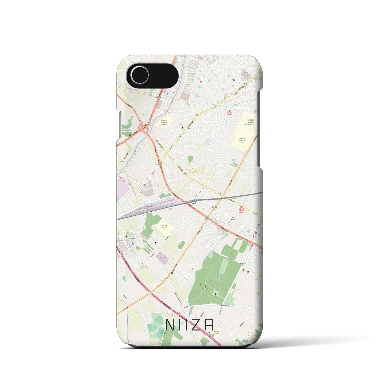 【新座(埼玉県)】地図柄iPhoneケース(バックカバータイプ)