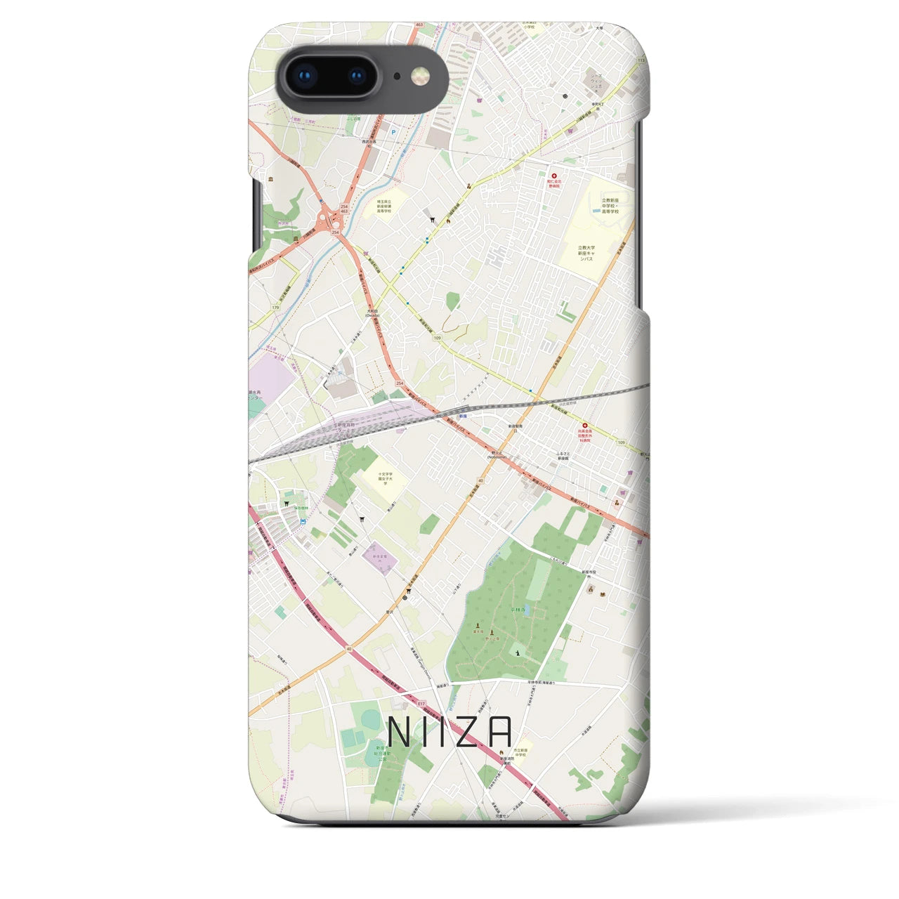 【新座(埼玉県)】地図柄iPhoneケース(バックカバータイプ)