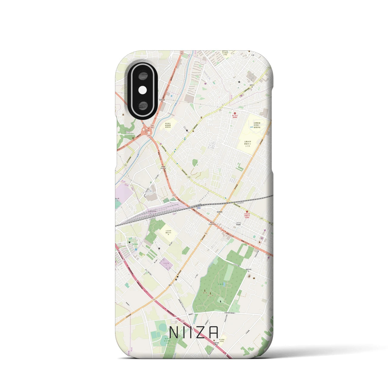 【新座(埼玉県)】地図柄iPhoneケース(バックカバータイプ)