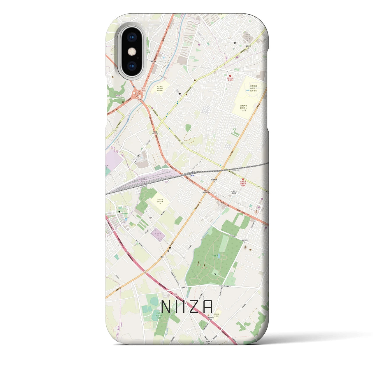 【新座(埼玉県)】地図柄iPhoneケース(バックカバータイプ)