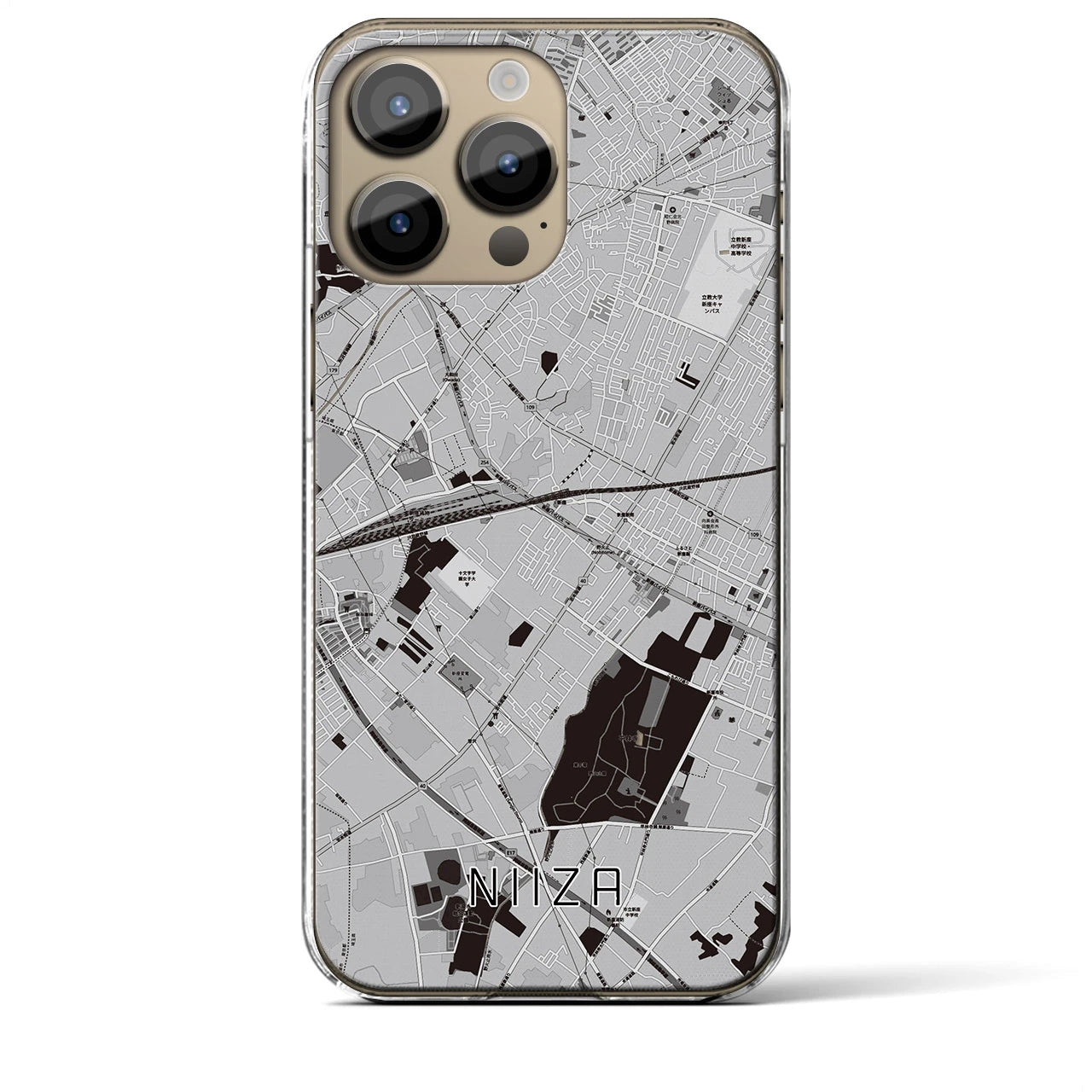 【新座(埼玉県)】地図柄iPhoneケース(クリアタイプ)