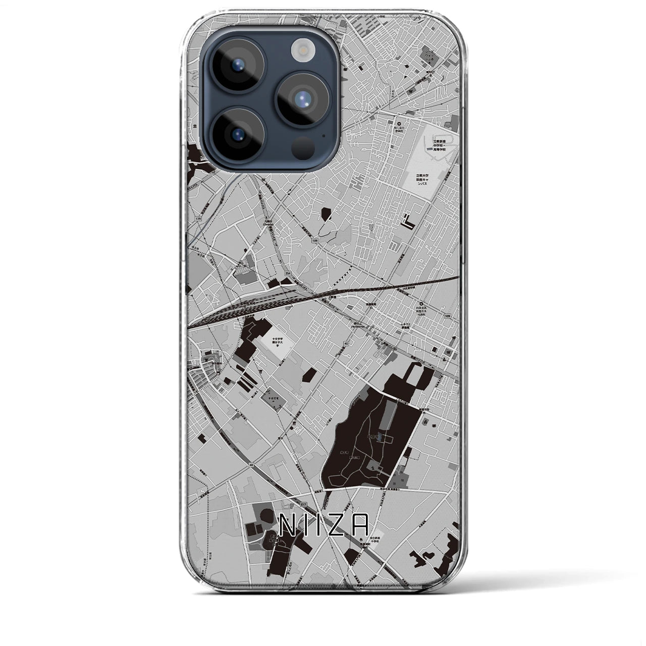 【新座(埼玉県)】地図柄iPhoneケース(クリアタイプ)