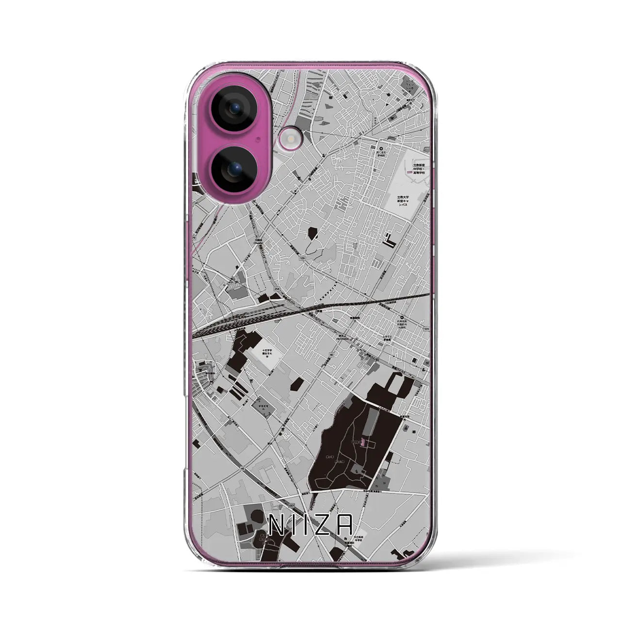 【新座(埼玉県)】地図柄iPhoneケース(クリアタイプ)