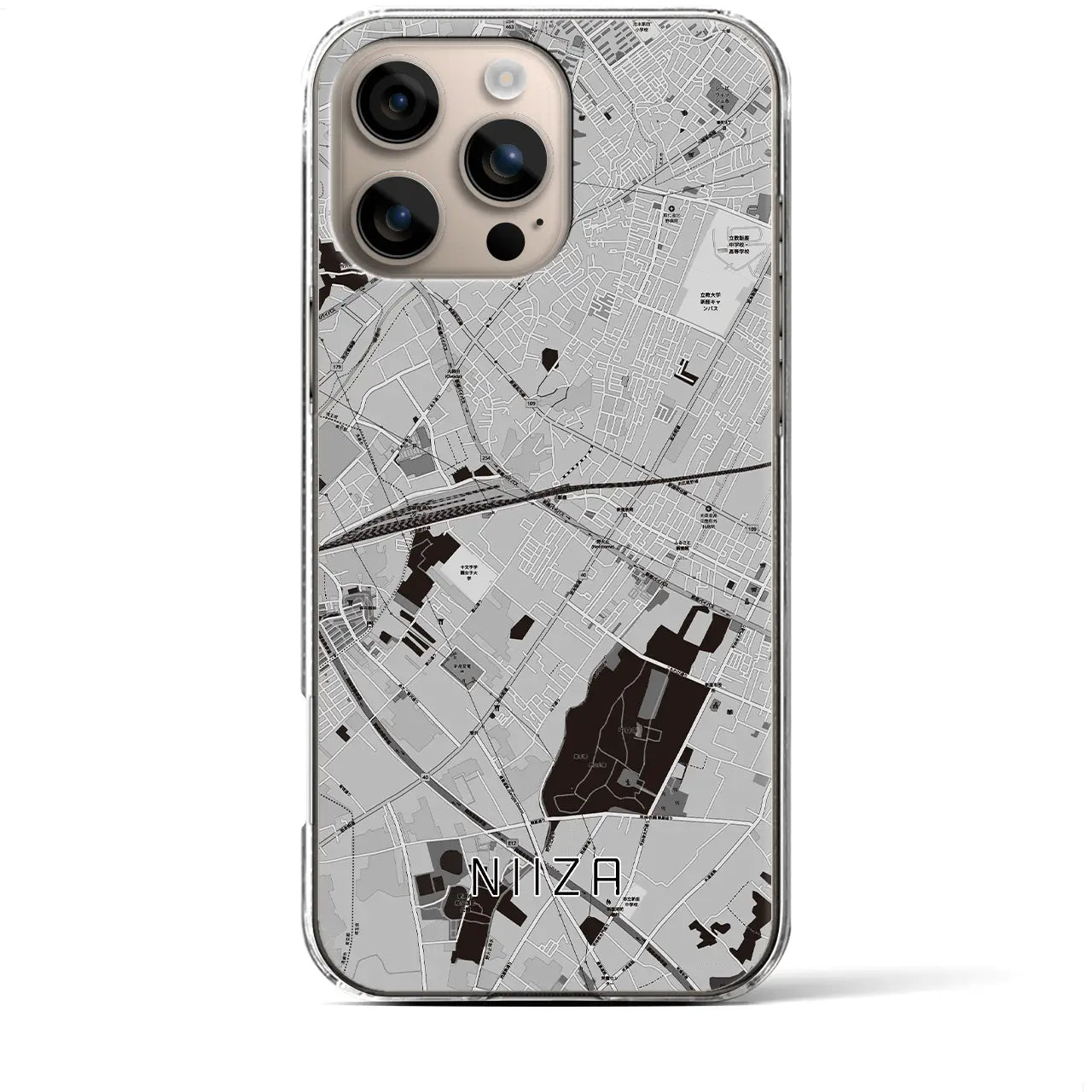 【新座(埼玉県)】地図柄iPhoneケース(クリアタイプ)