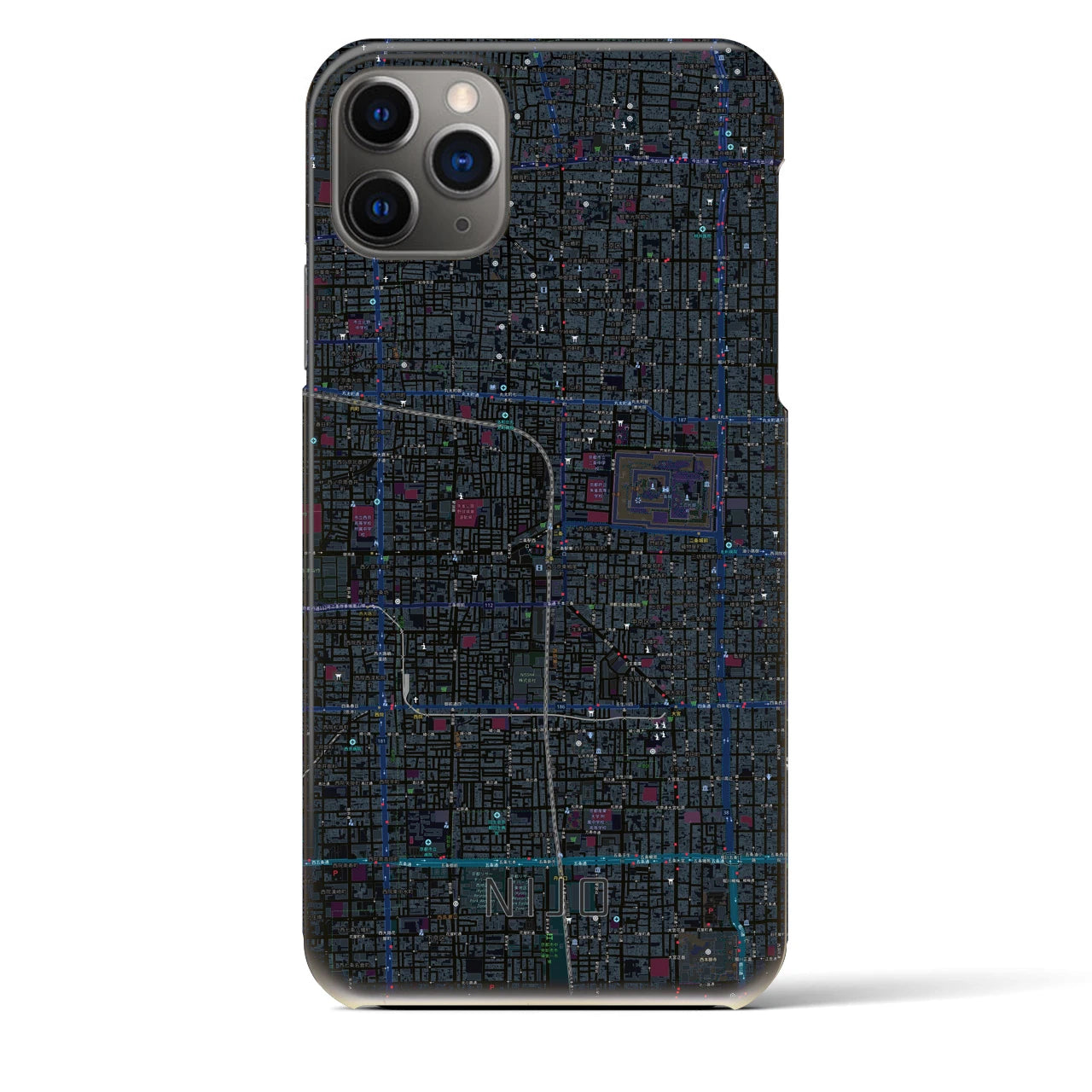 【二条(京都府)】地図柄iPhoneケース(バックカバータイプ)