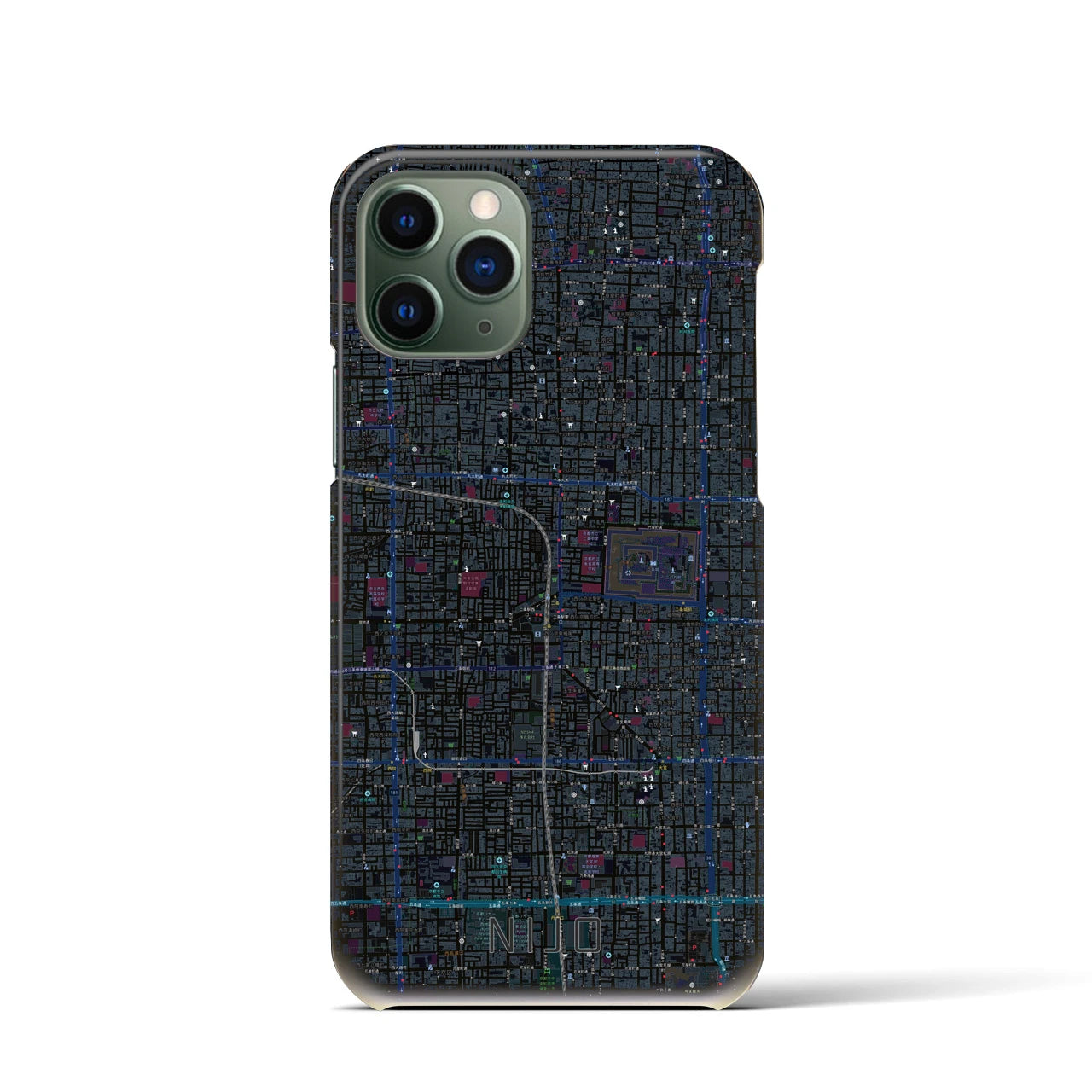 【二条(京都府)】地図柄iPhoneケース(バックカバータイプ)