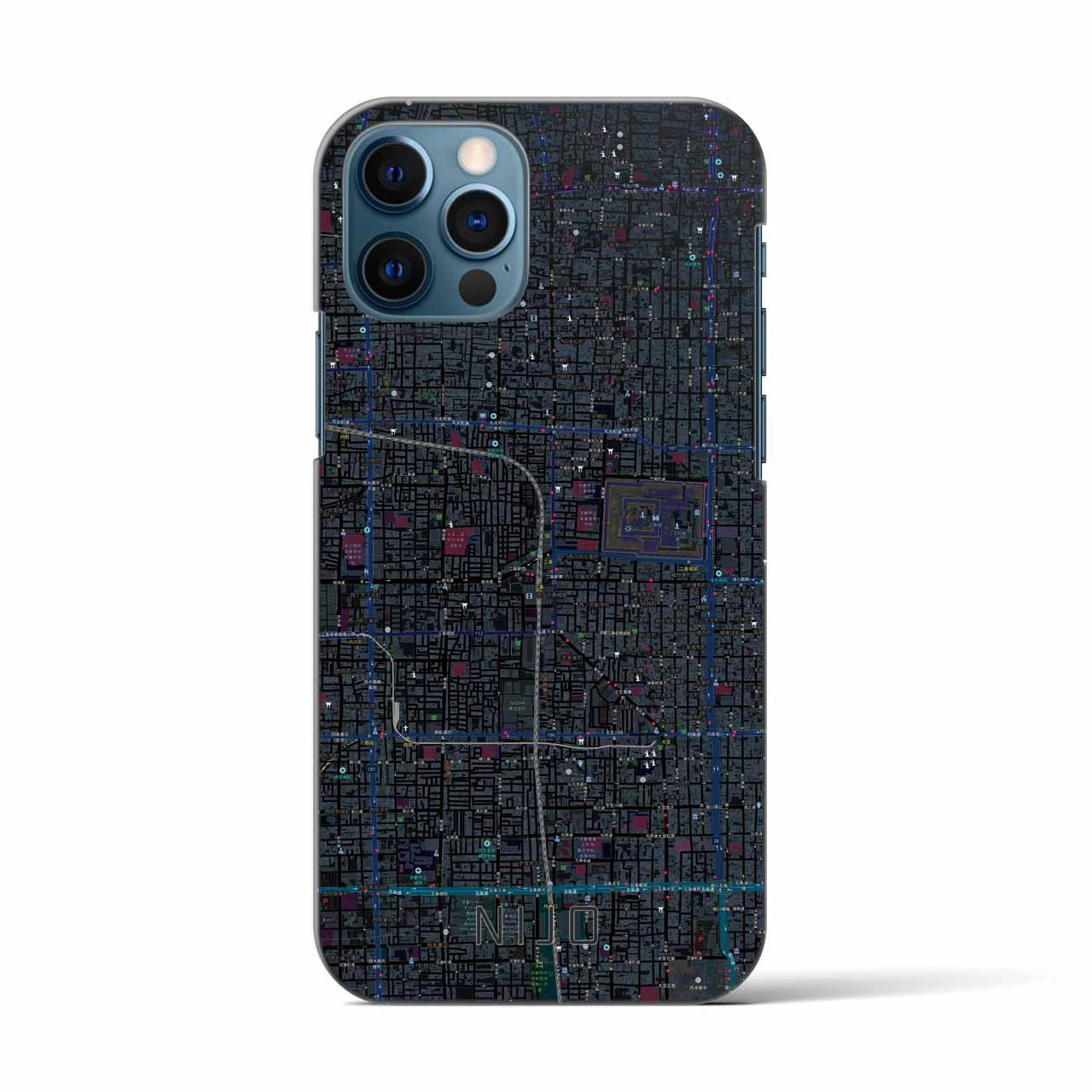 【二条(京都府)】地図柄iPhoneケース(バックカバータイプ)