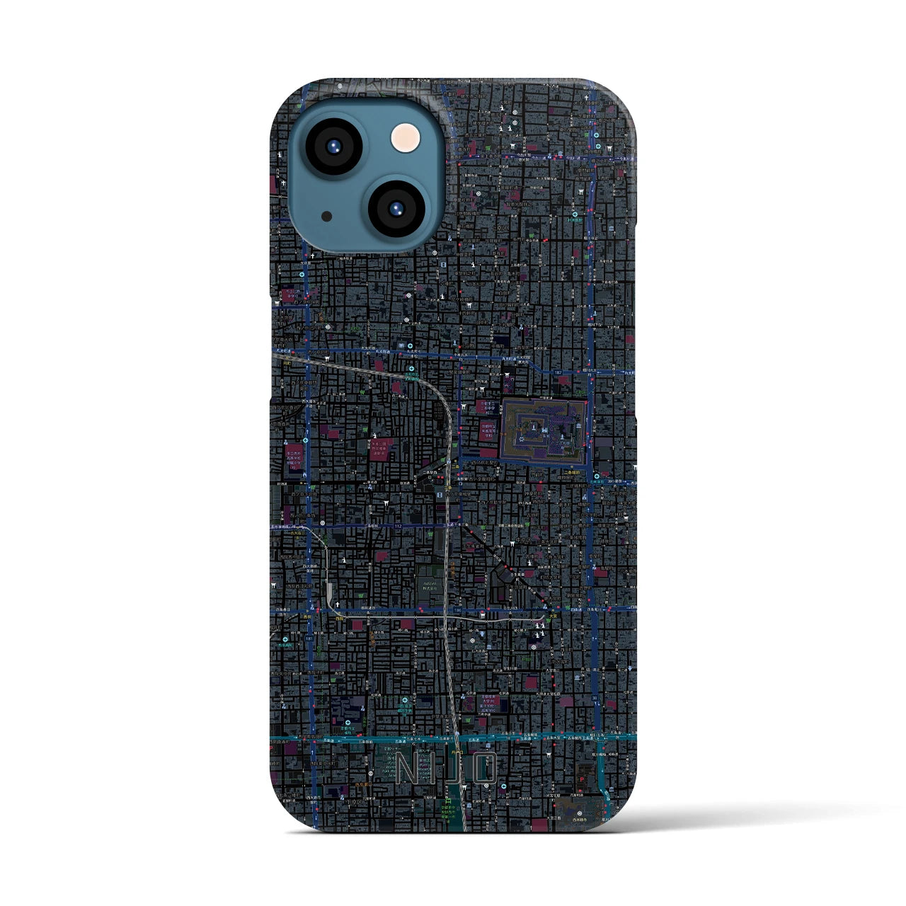 【二条(京都府)】地図柄iPhoneケース(バックカバータイプ)