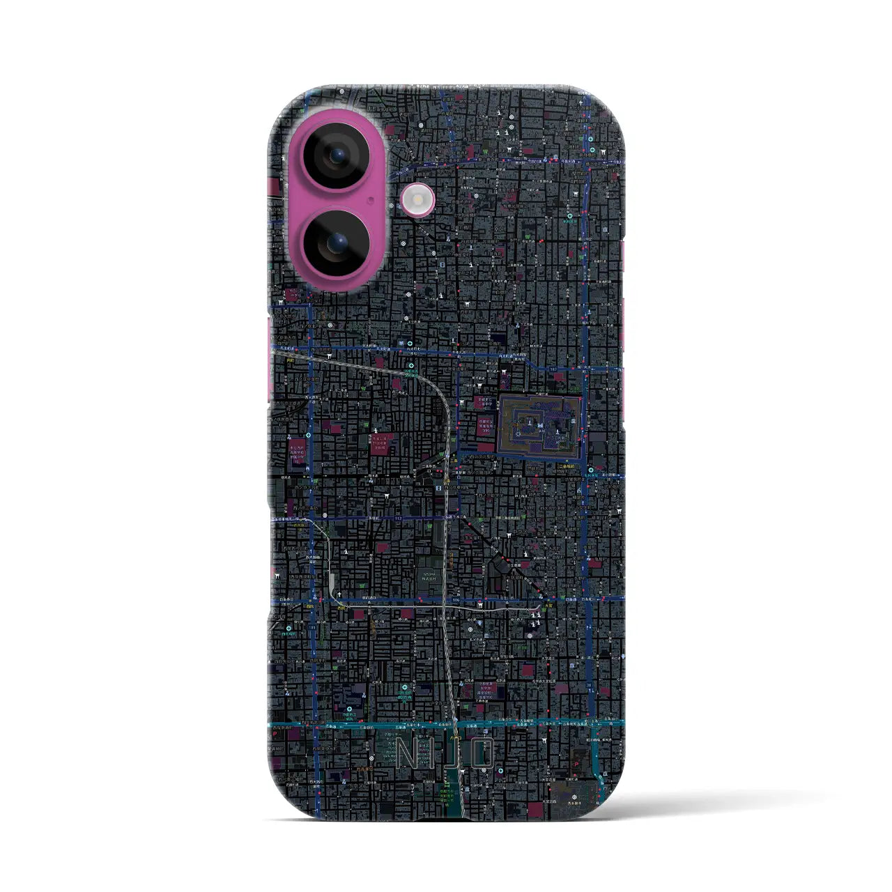 【二条(京都府)】地図柄iPhoneケース(バックカバータイプ)