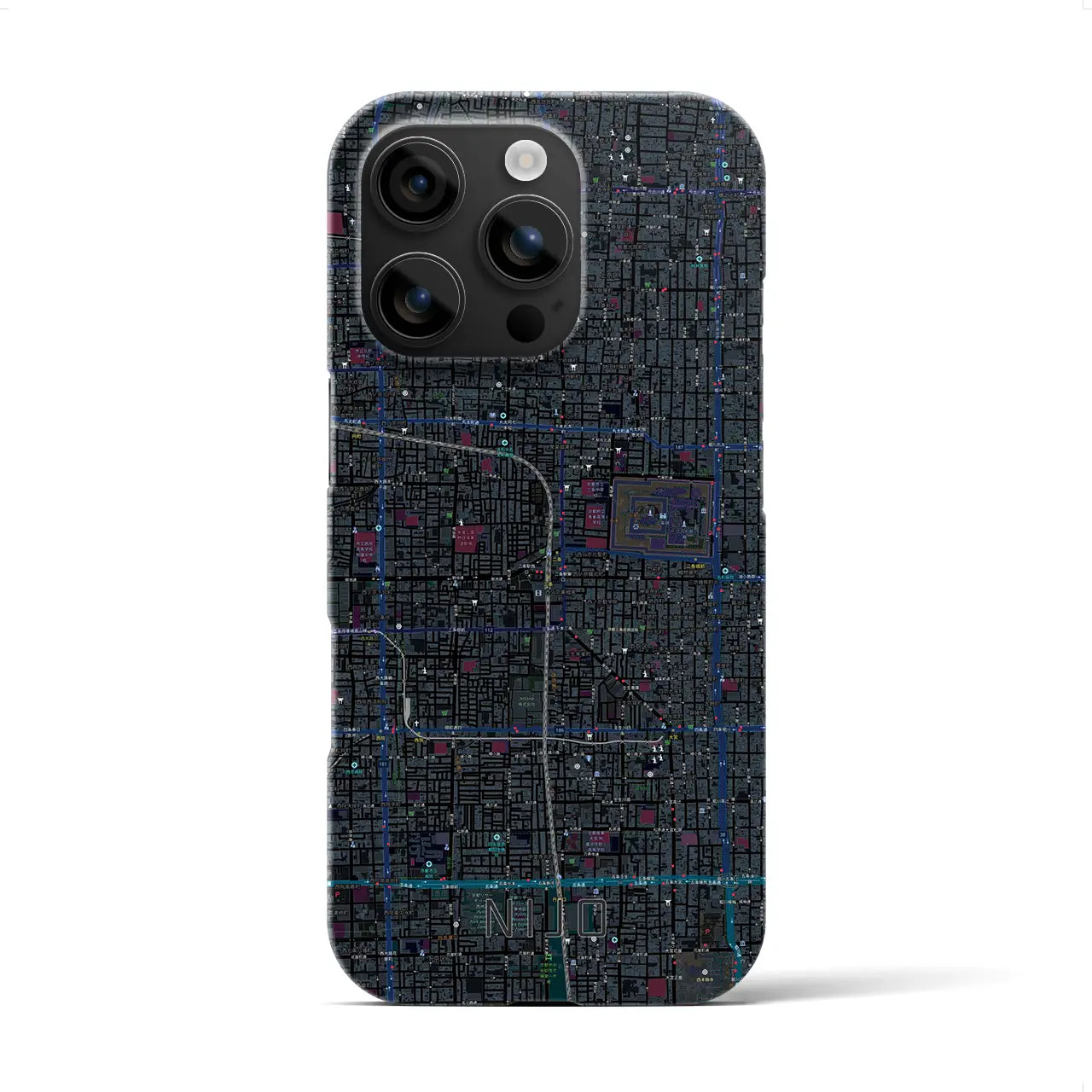 【二条(京都府)】地図柄iPhoneケース(バックカバータイプ)