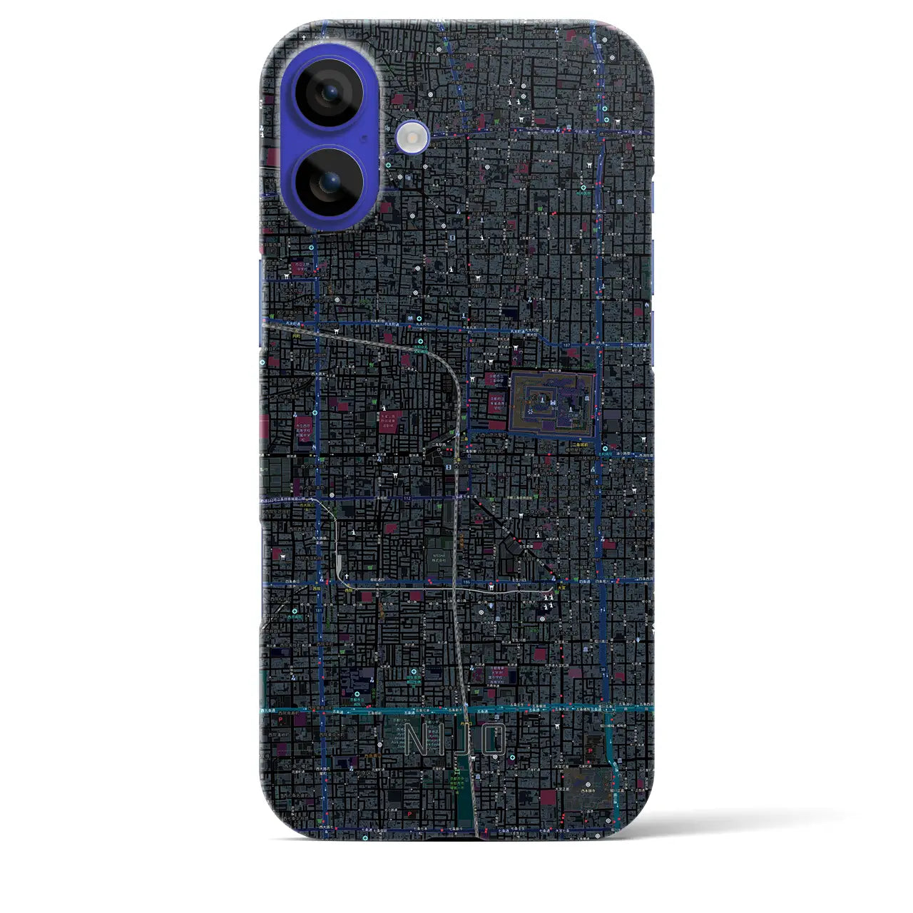 【二条(京都府)】地図柄iPhoneケース(バックカバータイプ)