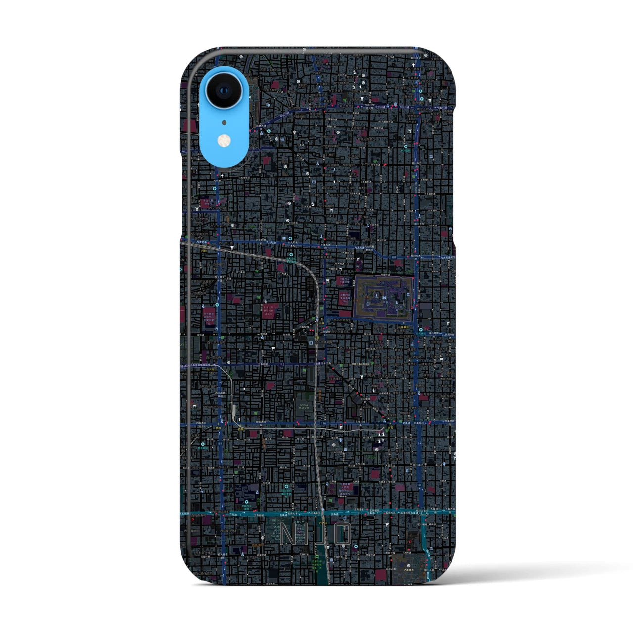【二条(京都府)】地図柄iPhoneケース(バックカバータイプ)