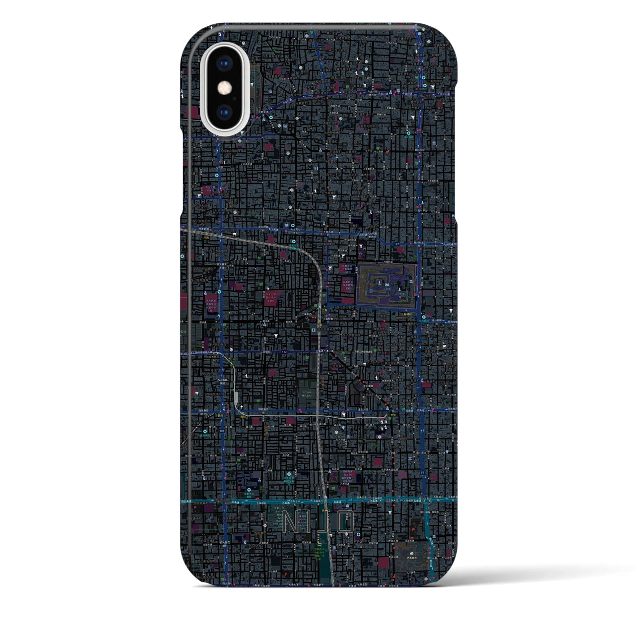 【二条(京都府)】地図柄iPhoneケース(バックカバータイプ)