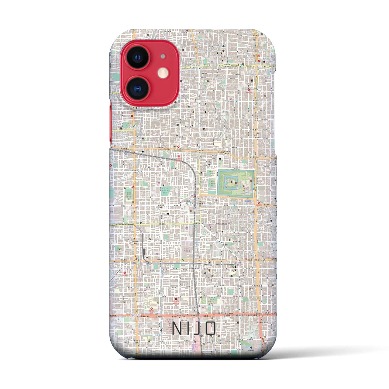 【二条(京都府)】地図柄iPhoneケース(バックカバータイプ)