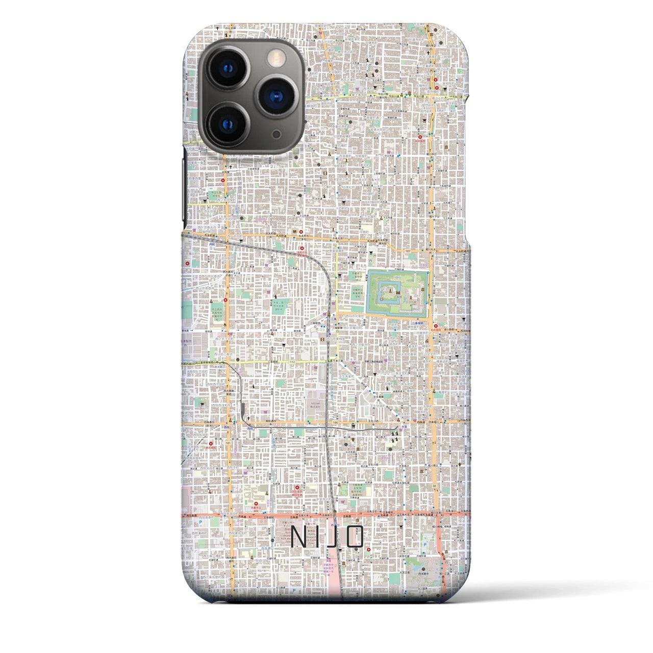 【二条(京都府)】地図柄iPhoneケース(バックカバータイプ)