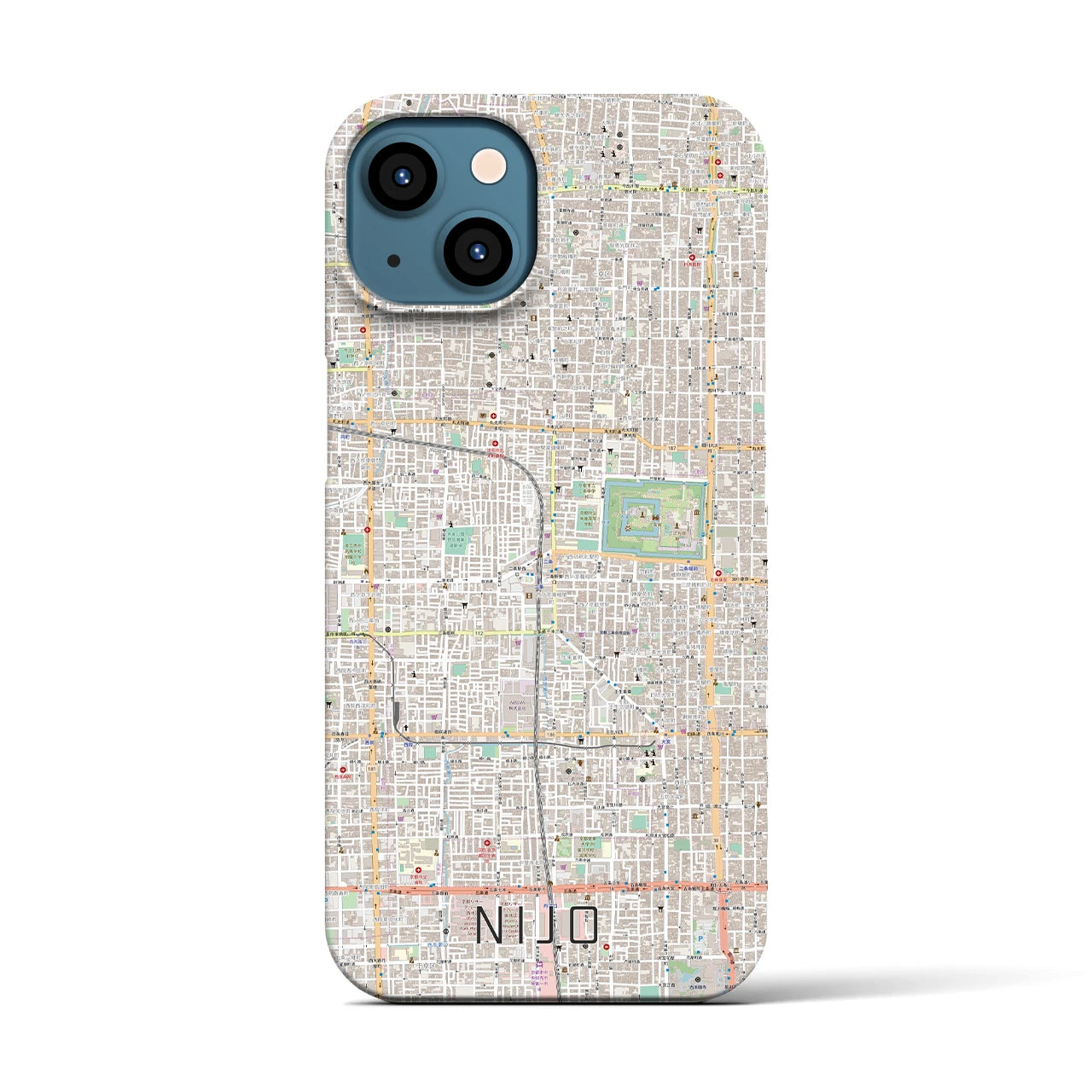 【二条(京都府)】地図柄iPhoneケース(バックカバータイプ)