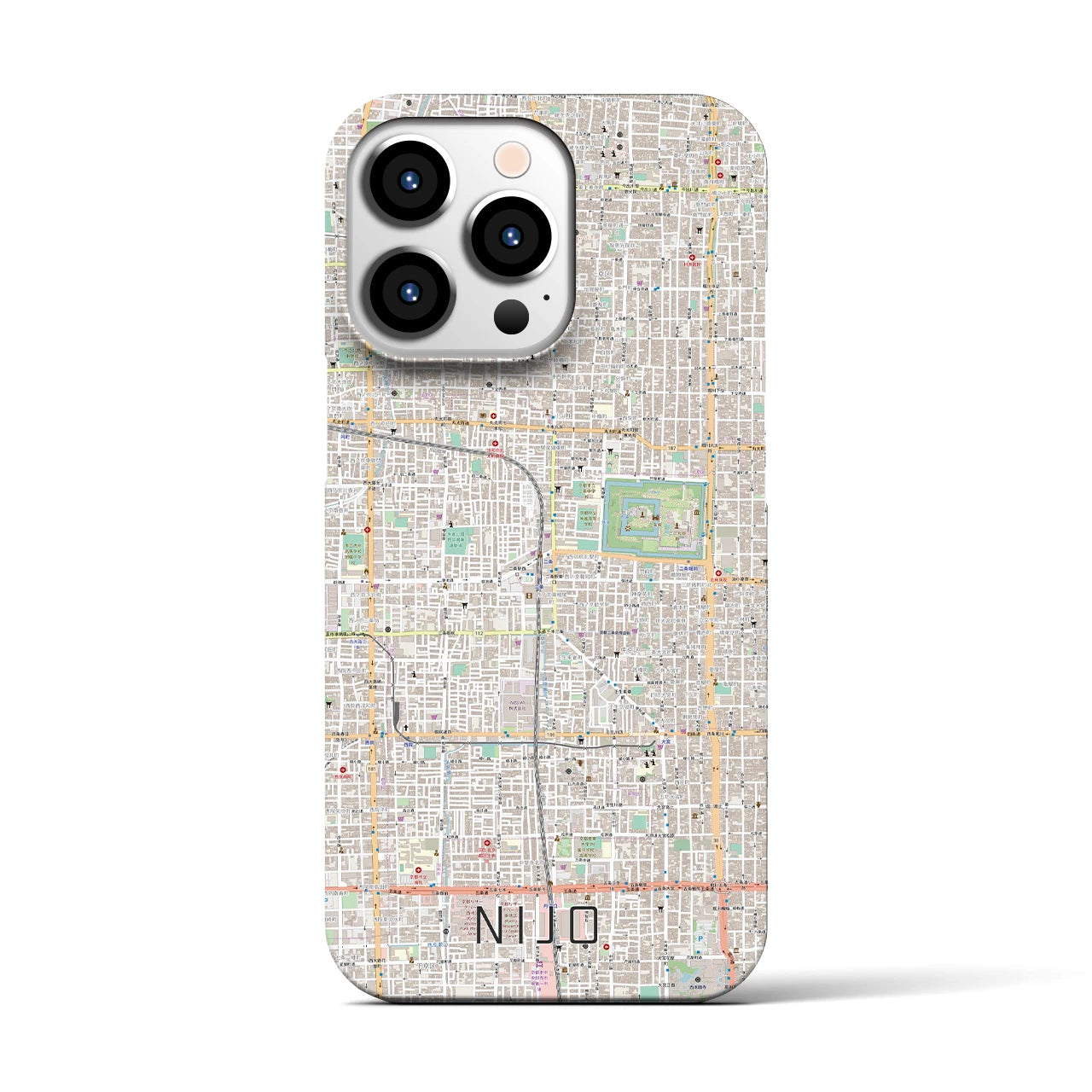 【二条(京都府)】地図柄iPhoneケース(バックカバータイプ)
