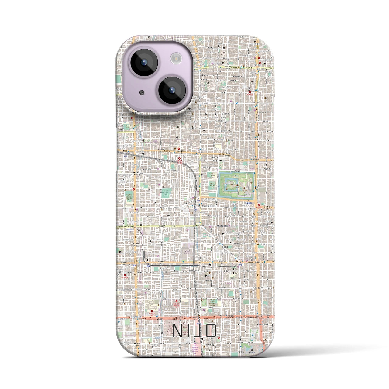 【二条(京都府)】地図柄iPhoneケース(バックカバータイプ)