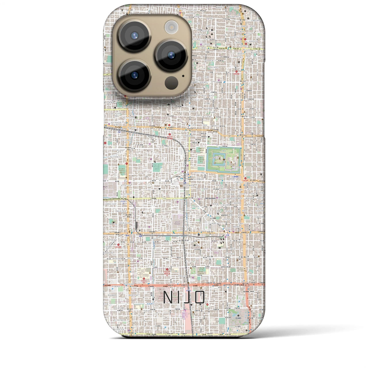 【二条(京都府)】地図柄iPhoneケース(バックカバータイプ)