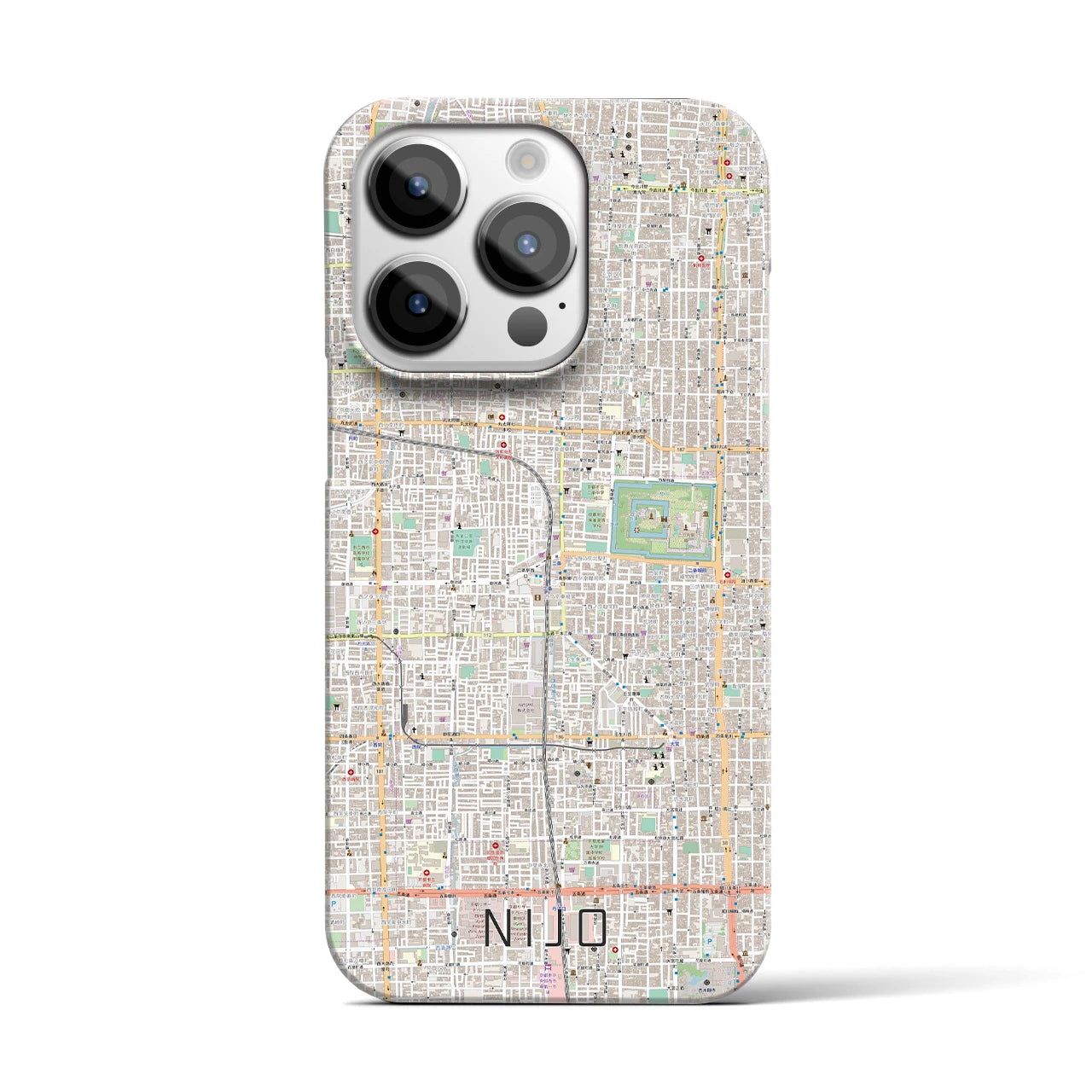 【二条(京都府)】地図柄iPhoneケース(バックカバータイプ)