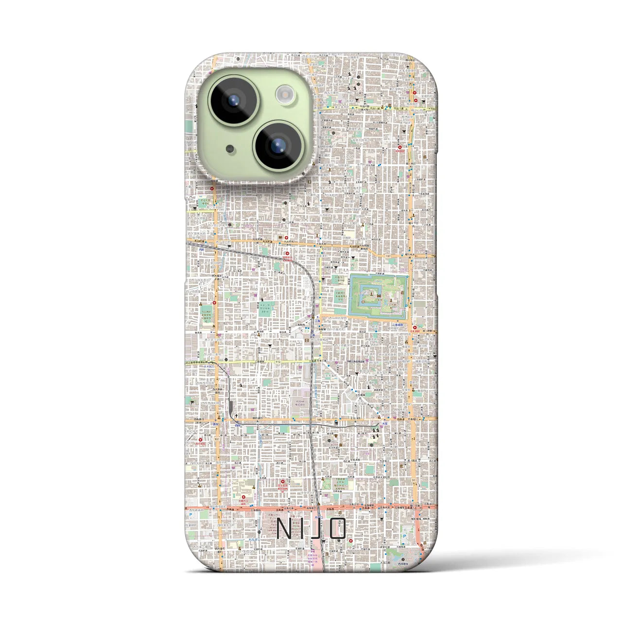 【二条(京都府)】地図柄iPhoneケース(バックカバータイプ)