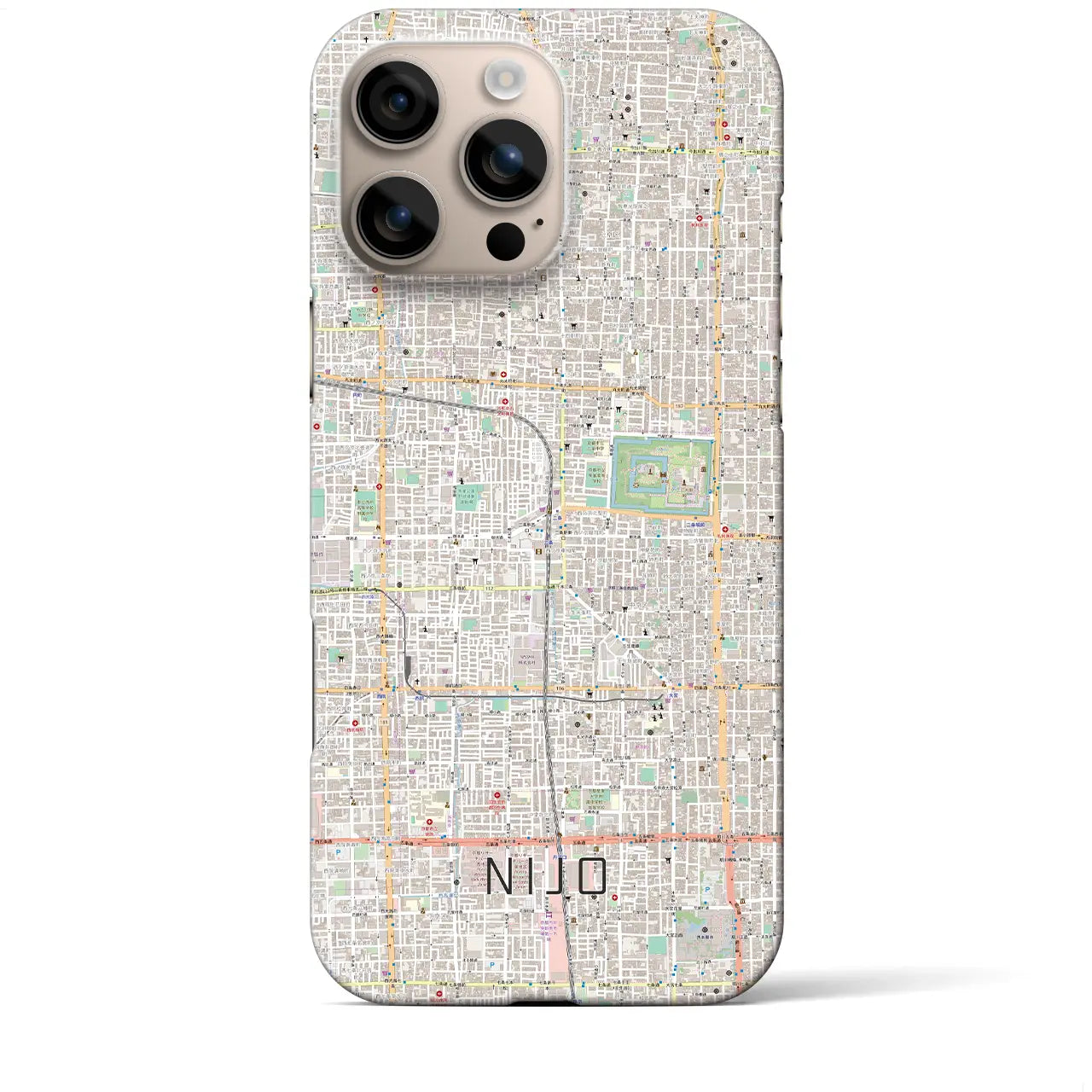 【二条(京都府)】地図柄iPhoneケース(バックカバータイプ)