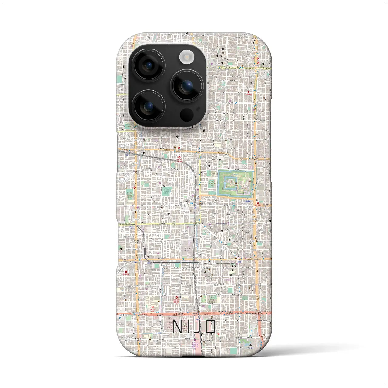 【二条(京都府)】地図柄iPhoneケース(バックカバータイプ)