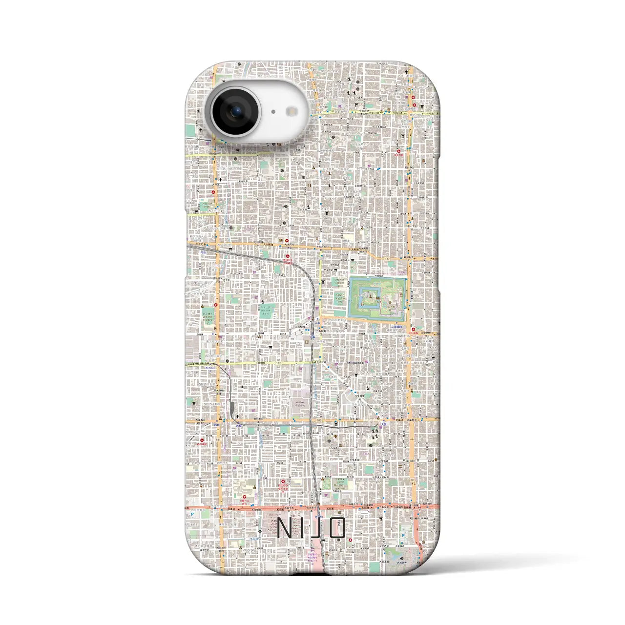 【二条(京都府)】地図柄iPhoneケース(バックカバータイプ)