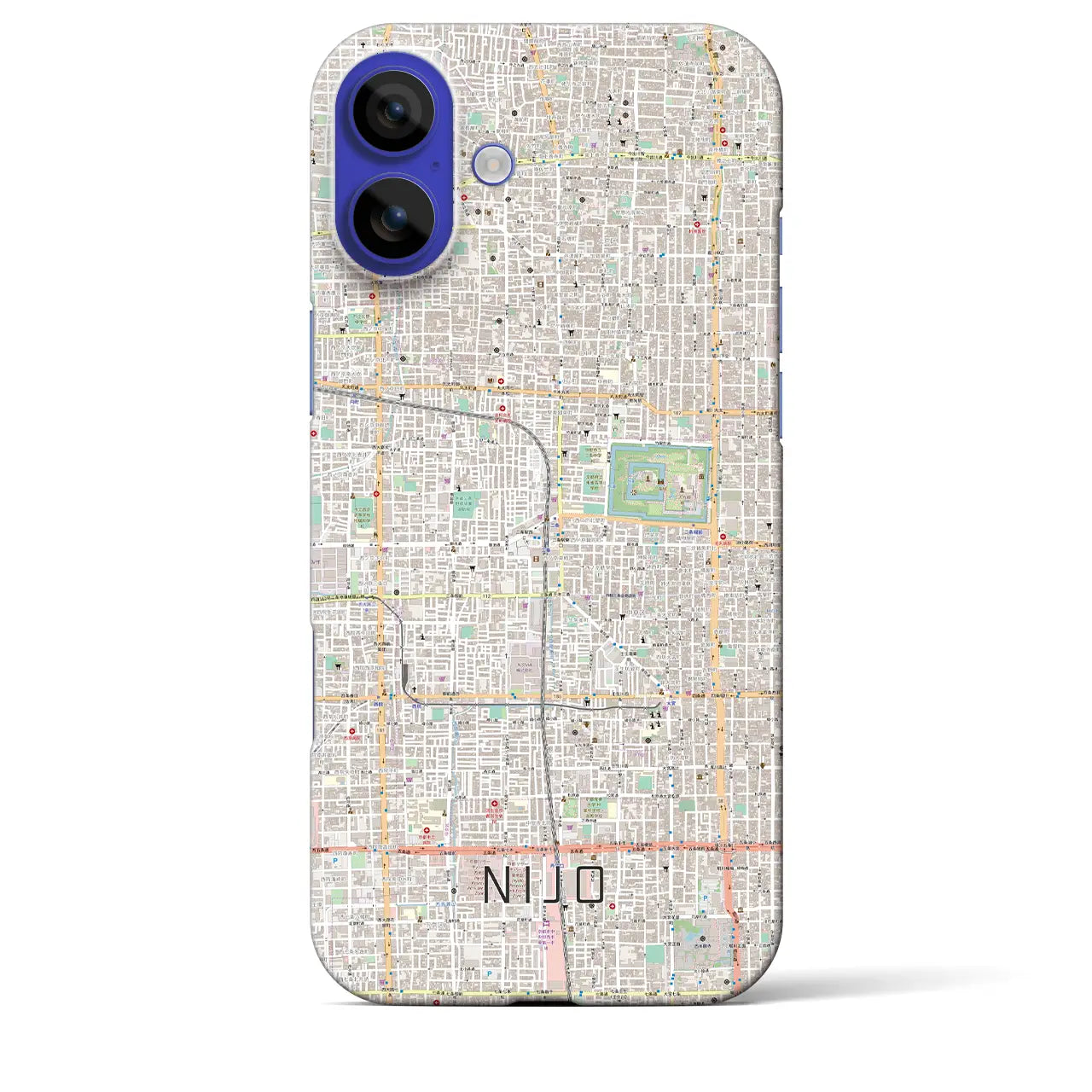 【二条(京都府)】地図柄iPhoneケース(バックカバータイプ)ナチュラル・iPhone 16 Pro Max 用