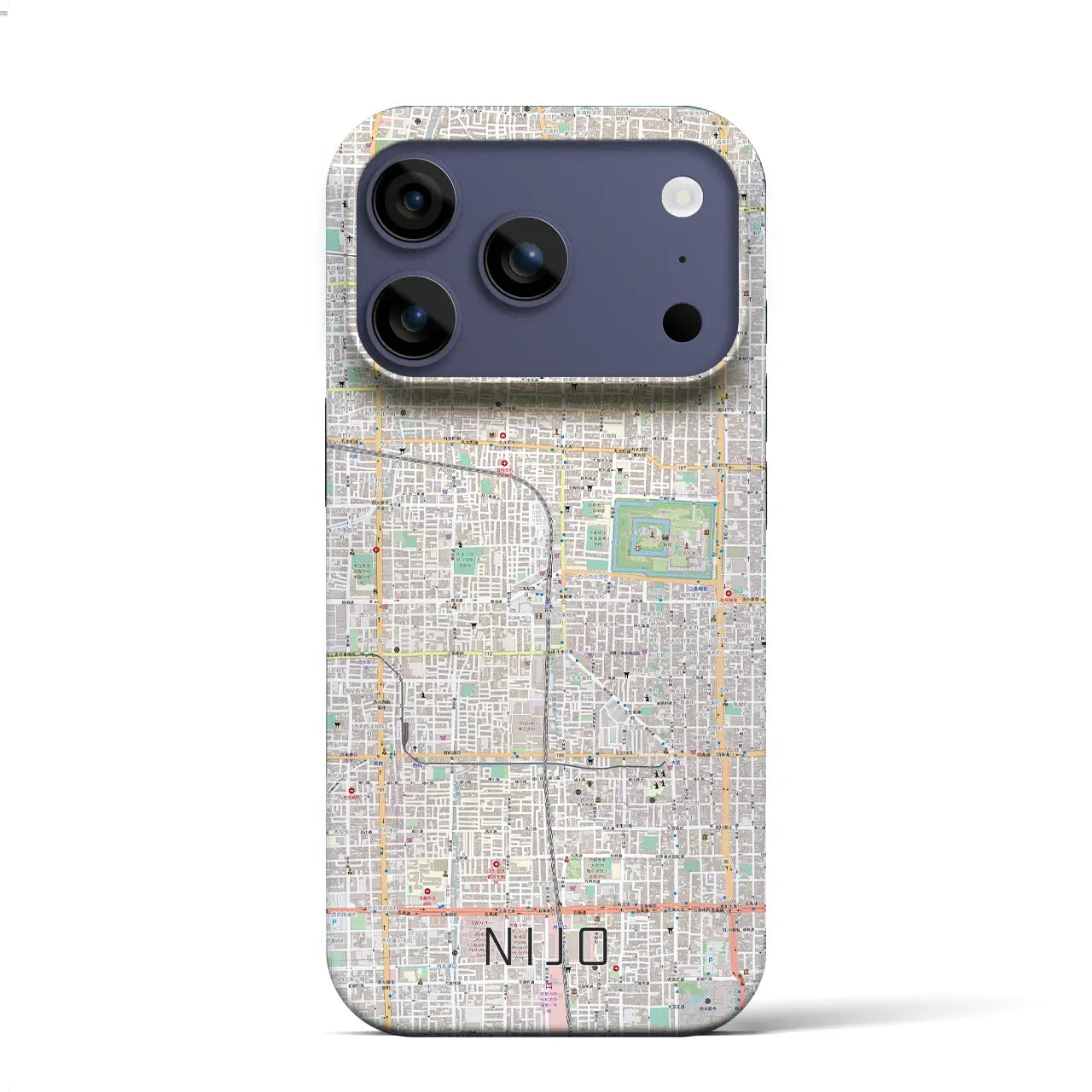 【二条(京都府)】地図柄iPhoneケース(バックカバータイプ)