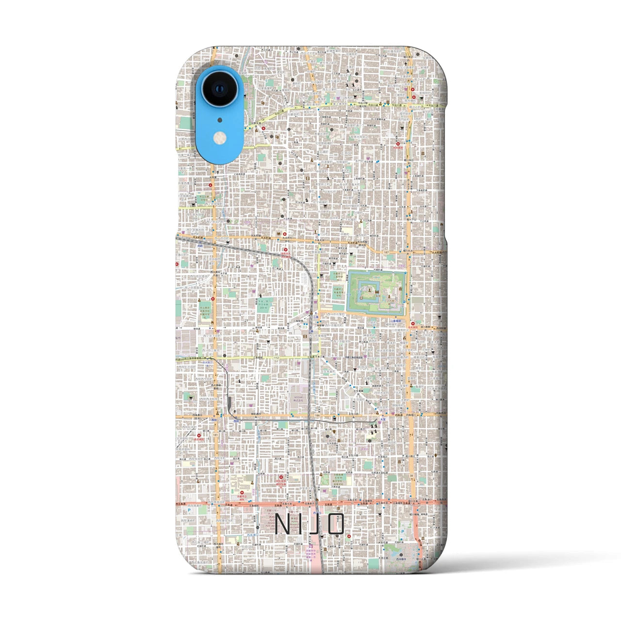 【二条(京都府)】地図柄iPhoneケース(バックカバータイプ)