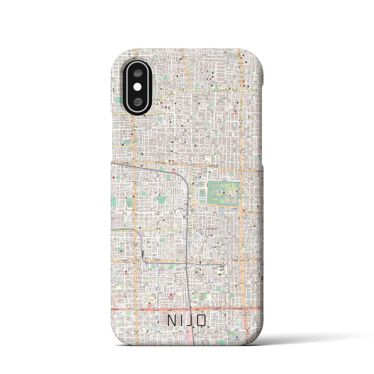 【二条(京都府)】地図柄iPhoneケース(バックカバータイプ)