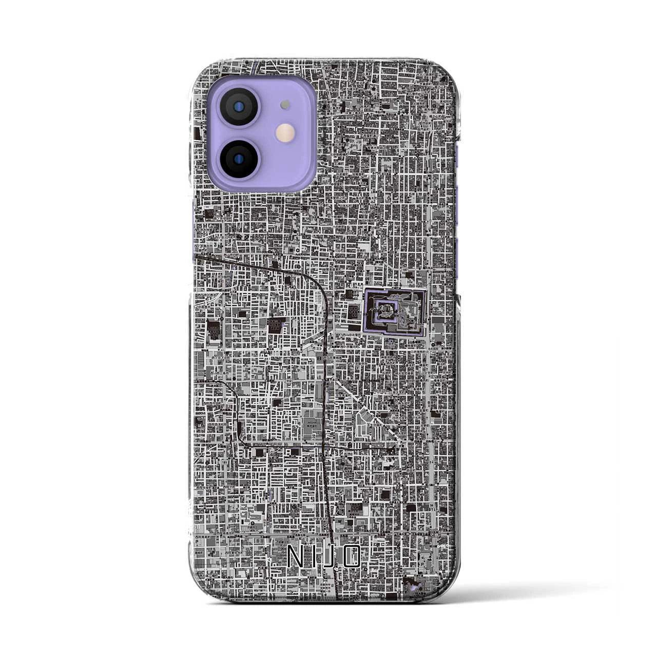 【二条(京都府)】地図柄iPhoneケース(クリアタイプ)