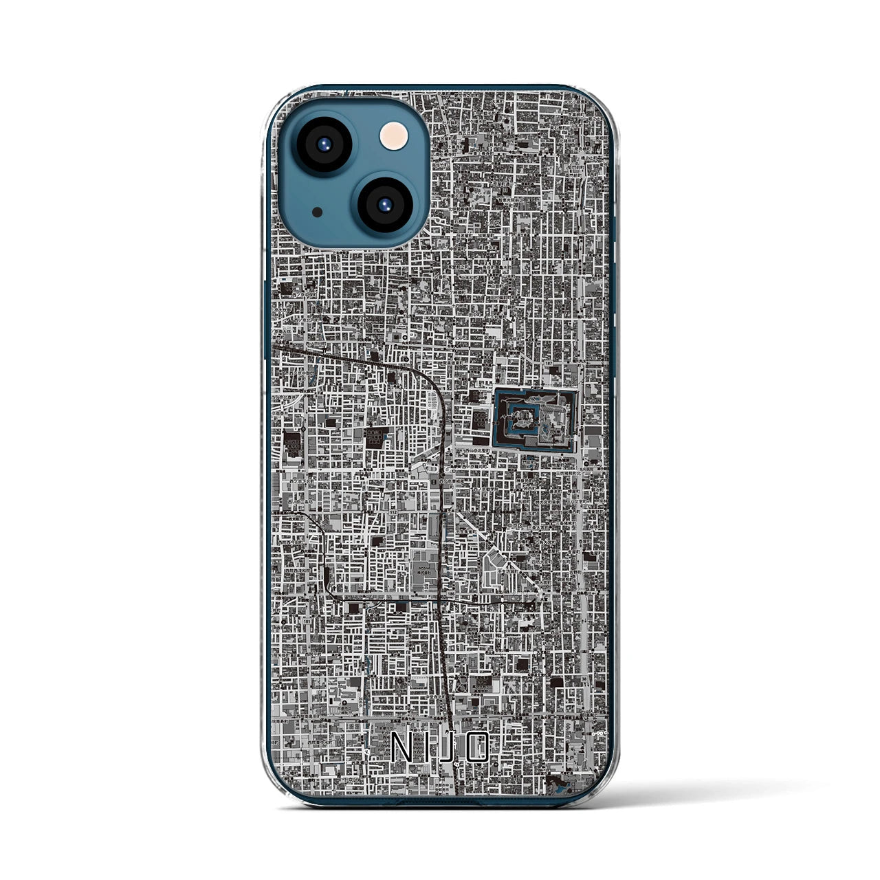 【二条(京都府)】地図柄iPhoneケース(クリアタイプ)