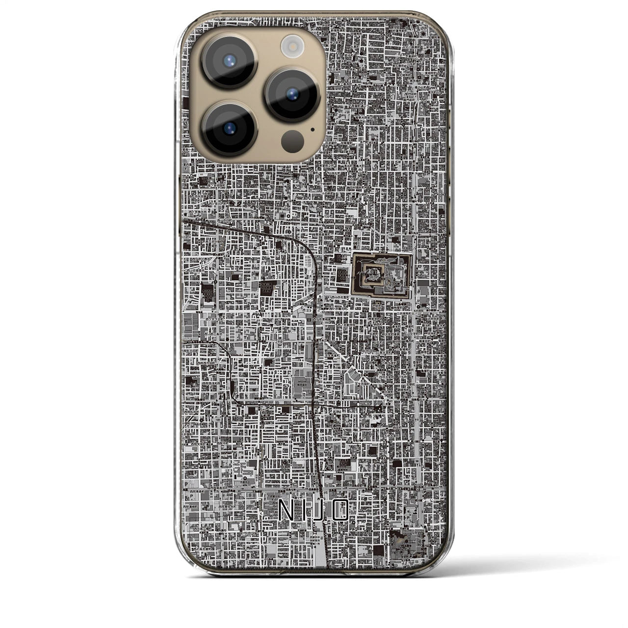 【二条(京都府)】地図柄iPhoneケース(クリアタイプ)