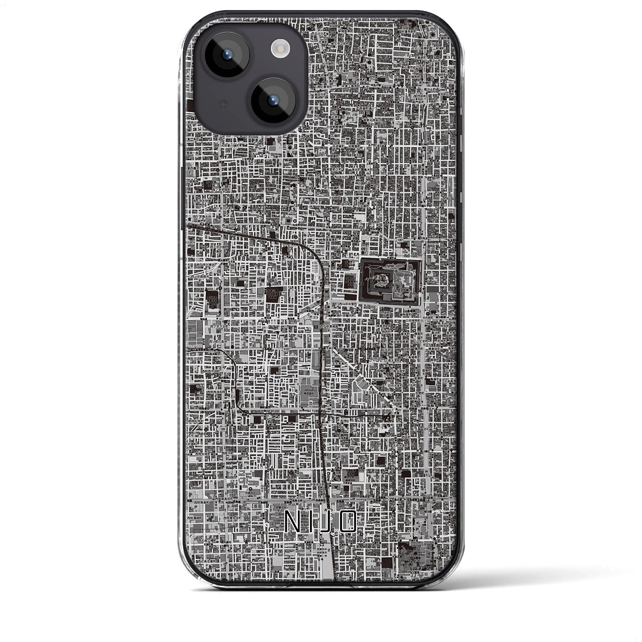 【二条(京都府)】地図柄iPhoneケース(クリアタイプ)