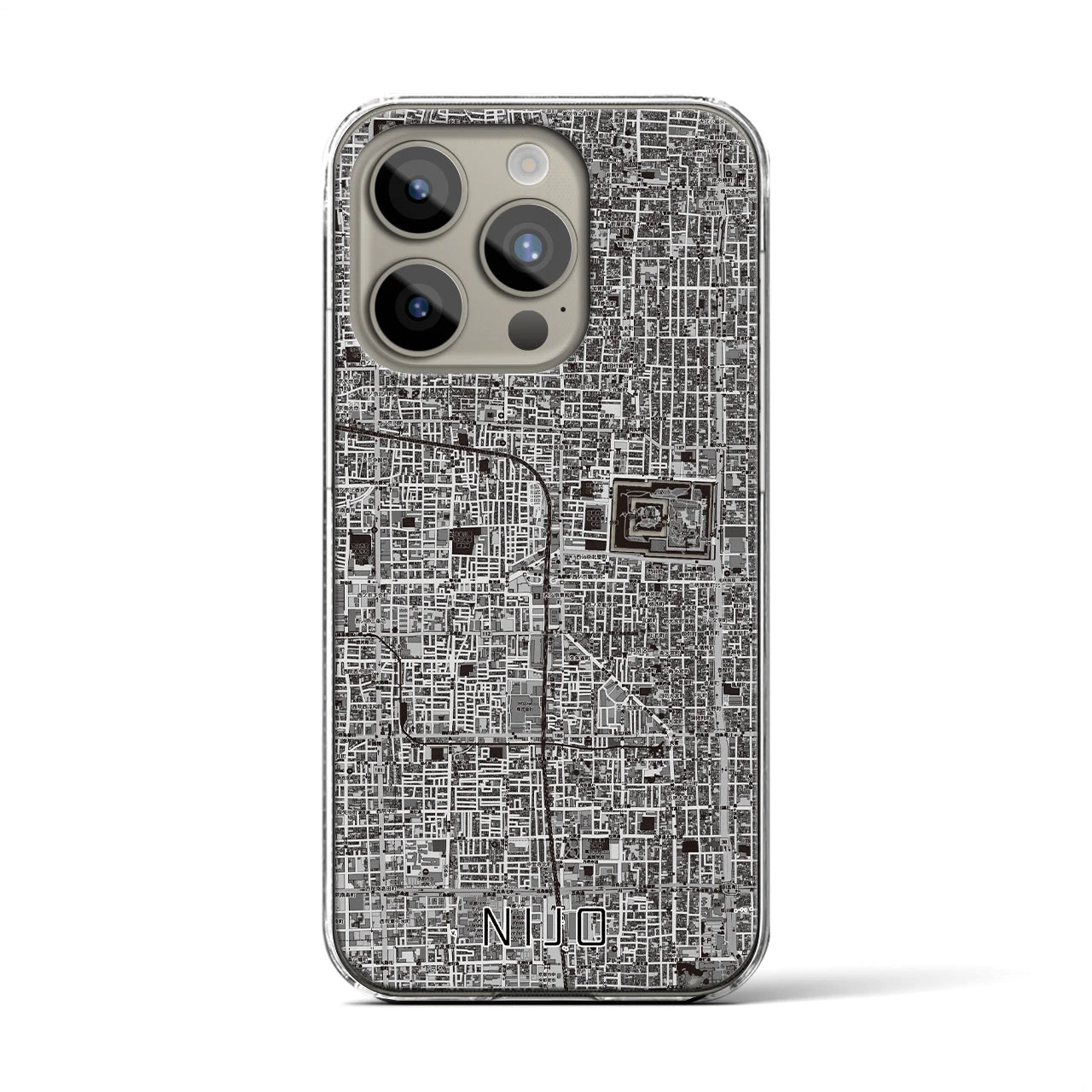 【二条(京都府)】地図柄iPhoneケース(クリアタイプ)