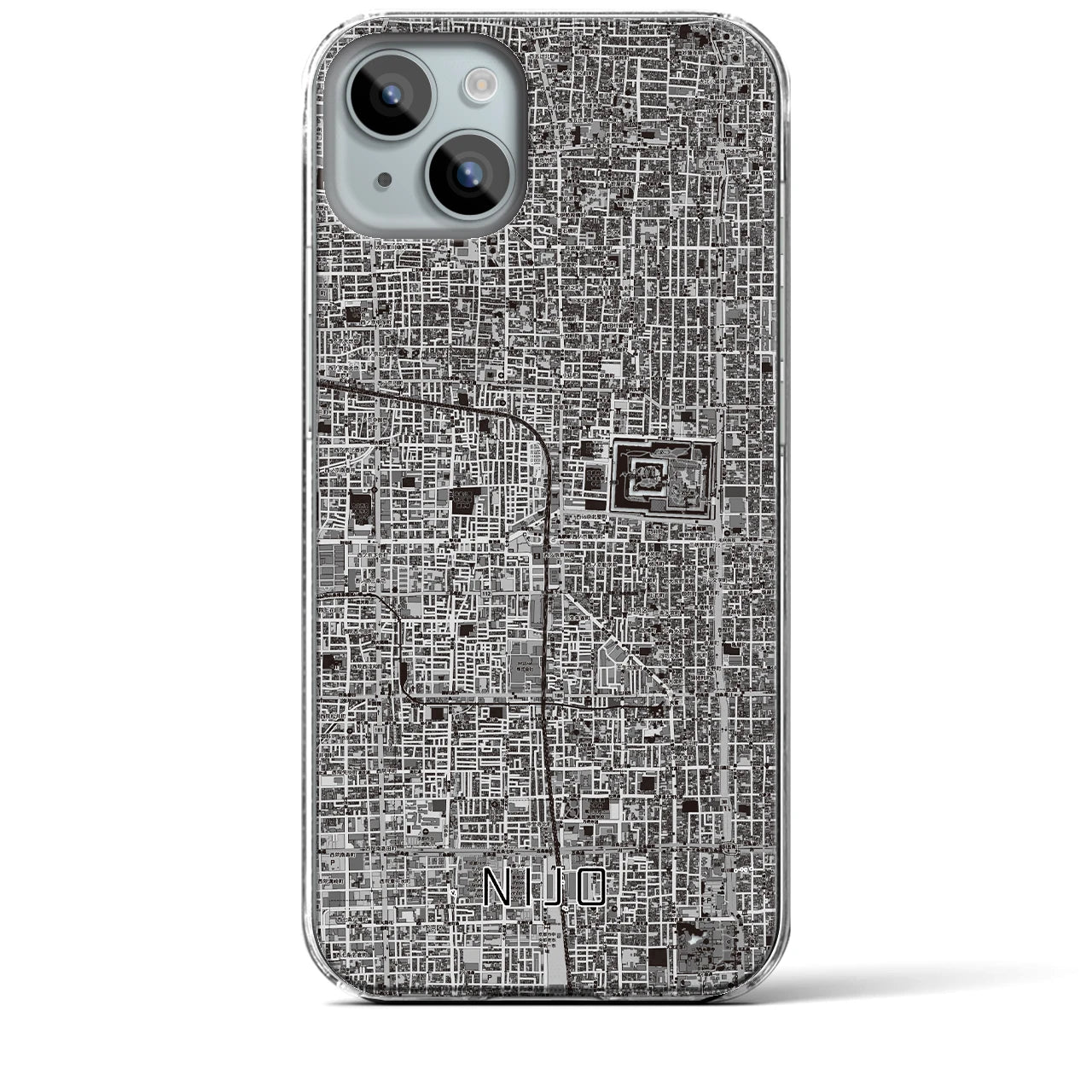 【二条(京都府)】地図柄iPhoneケース(クリアタイプ)