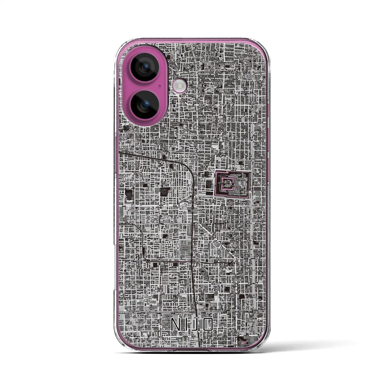 【二条(京都府)】地図柄iPhoneケース(クリアタイプ)