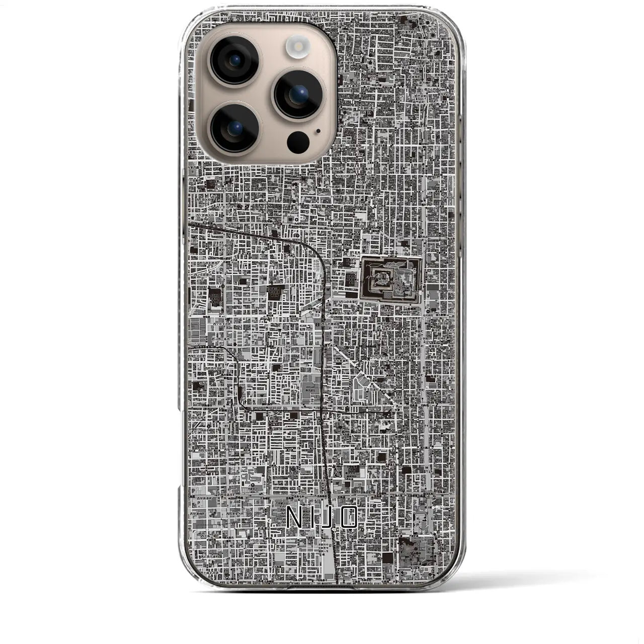 【二条(京都府)】地図柄iPhoneケース(クリアタイプ)