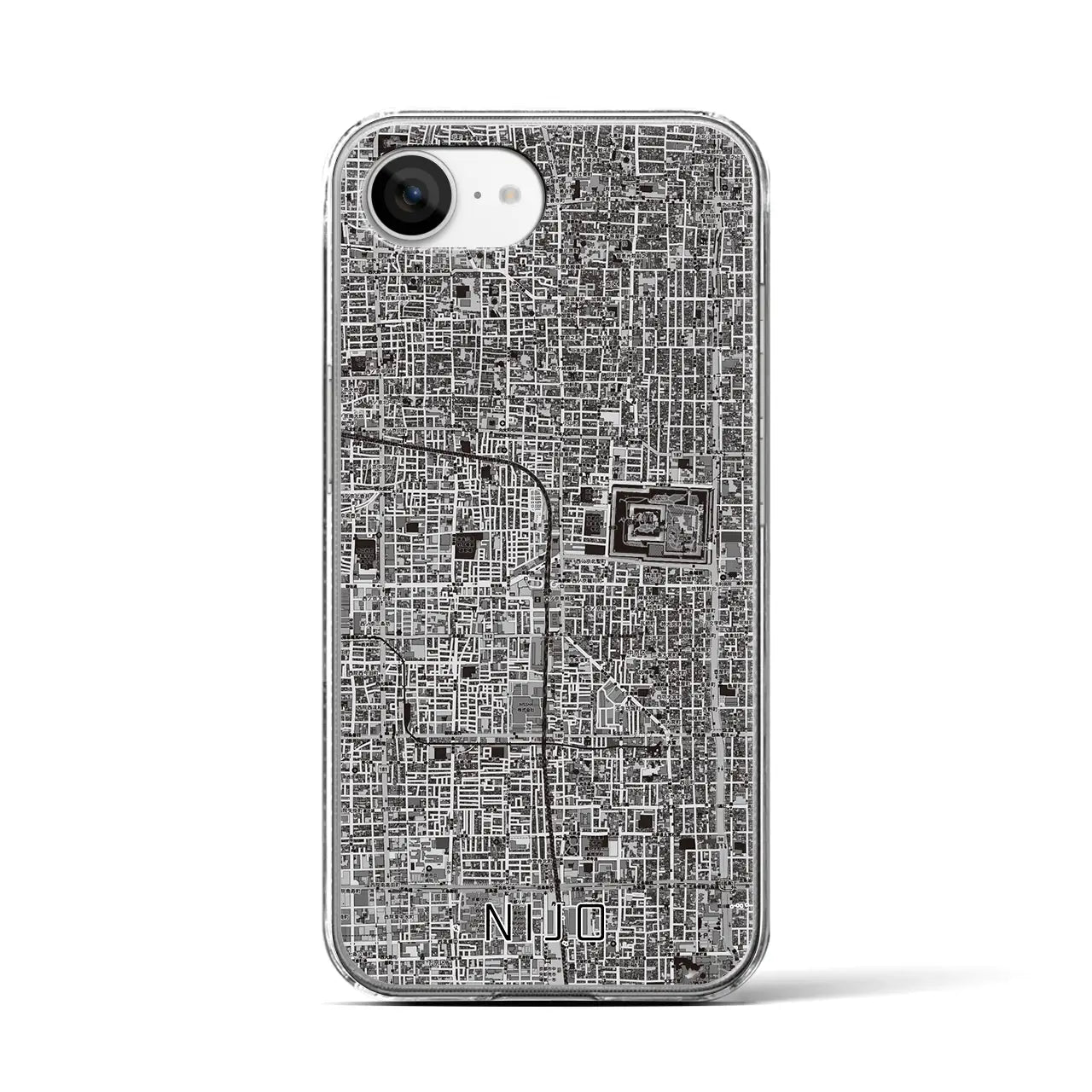 【二条(京都府)】地図柄iPhoneケース(クリアタイプ)