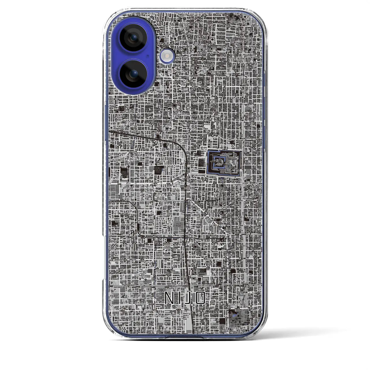 【二条(京都府)】地図柄iPhoneケース(クリアタイプ)