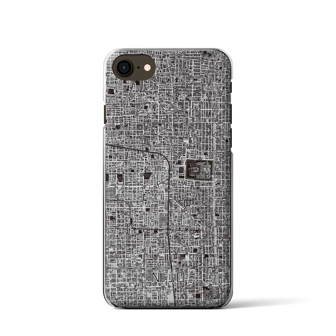 【二条(京都府)】地図柄iPhoneケース(クリアタイプ)