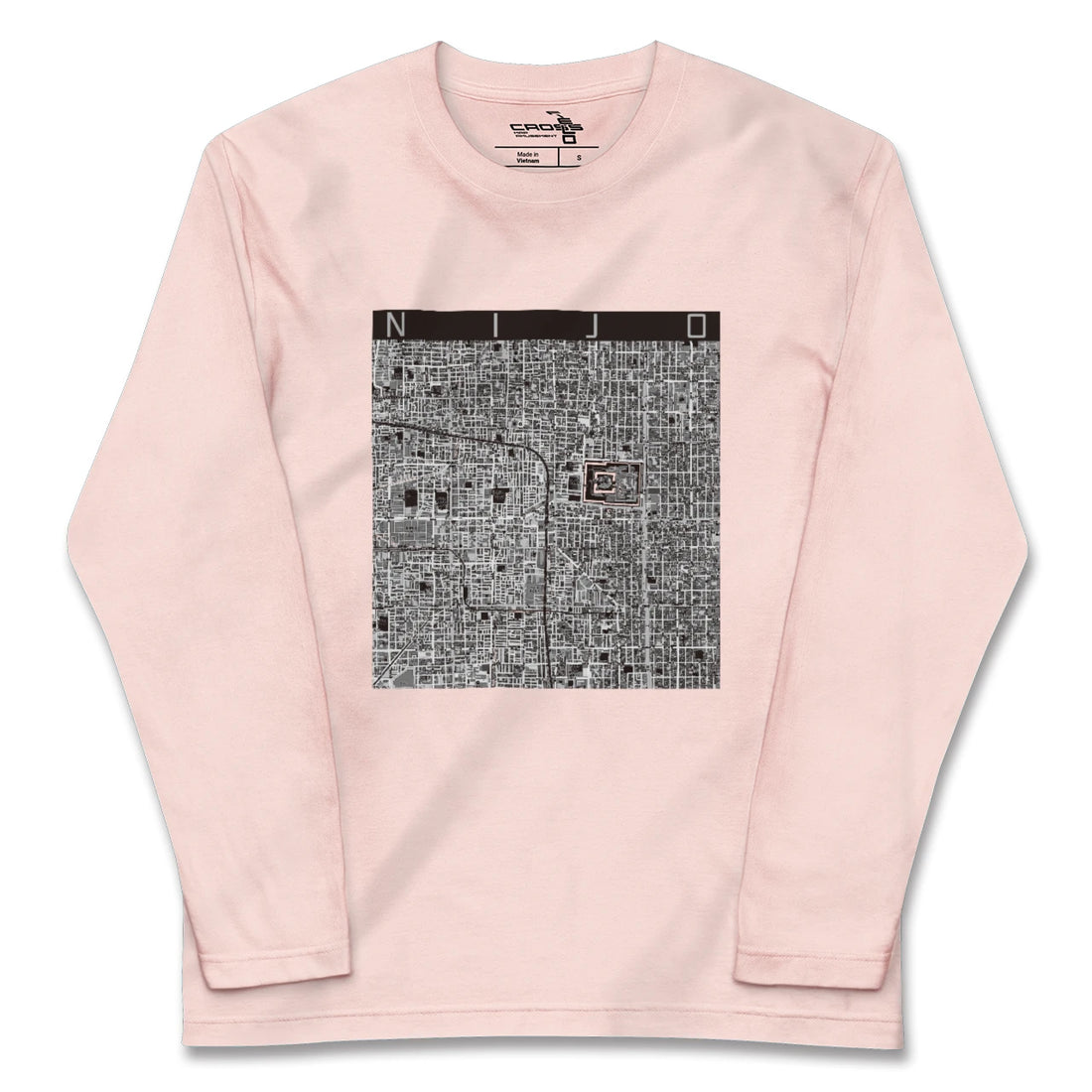 【二条(京都府)】地図柄ロングスリーブTシャツ
