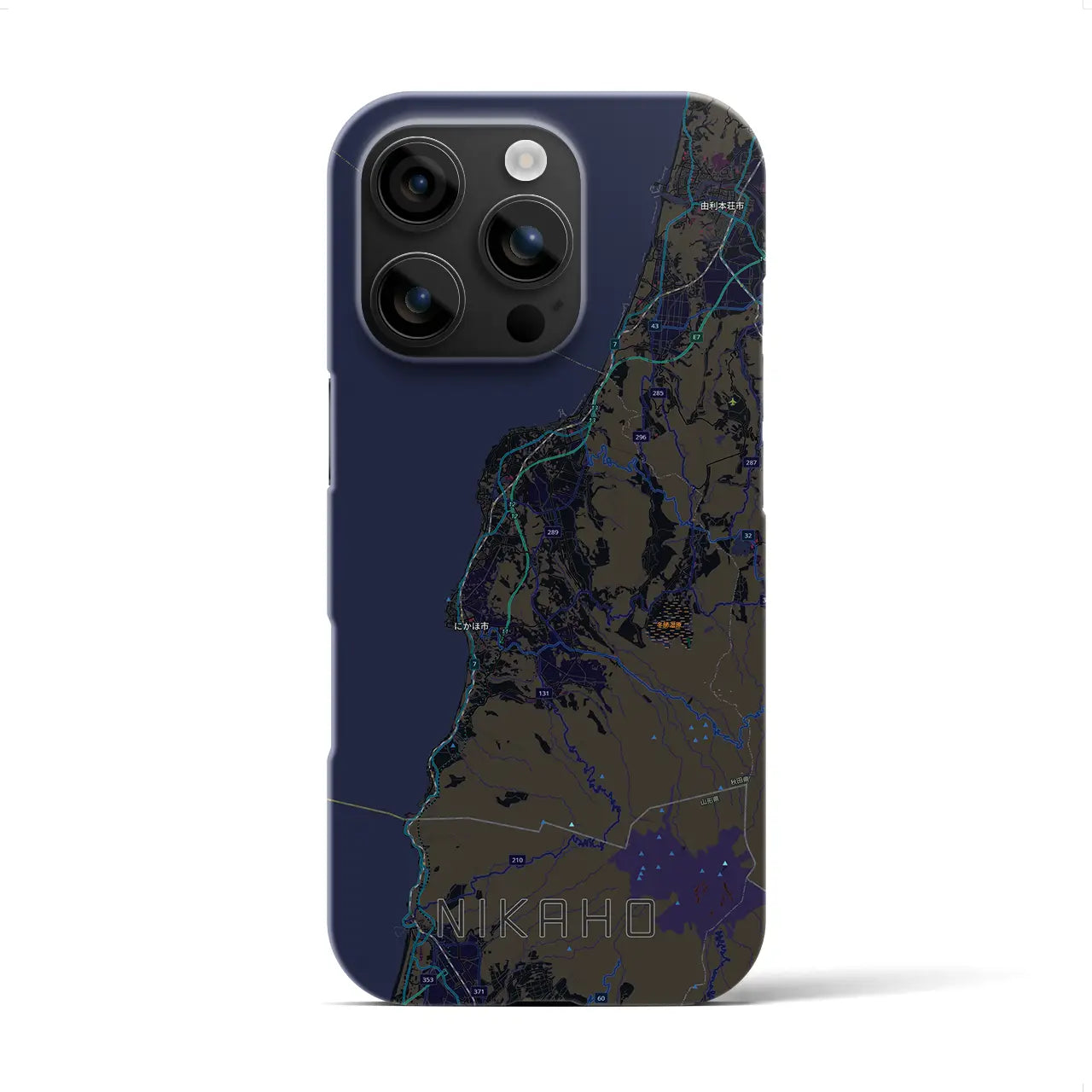 【にかほ(秋田県)】地図柄iPhoneケース(バックカバータイプ)