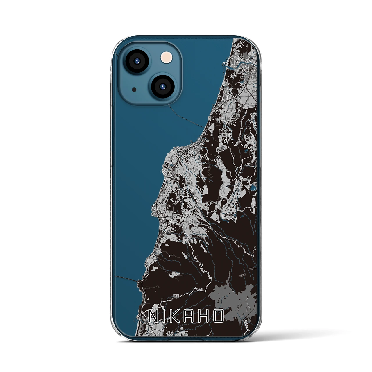 【にかほ(秋田県)】地図柄iPhoneケース(クリアタイプ)