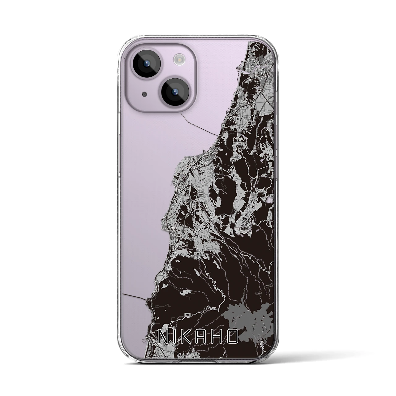 【にかほ(秋田県)】地図柄iPhoneケース(クリアタイプ)