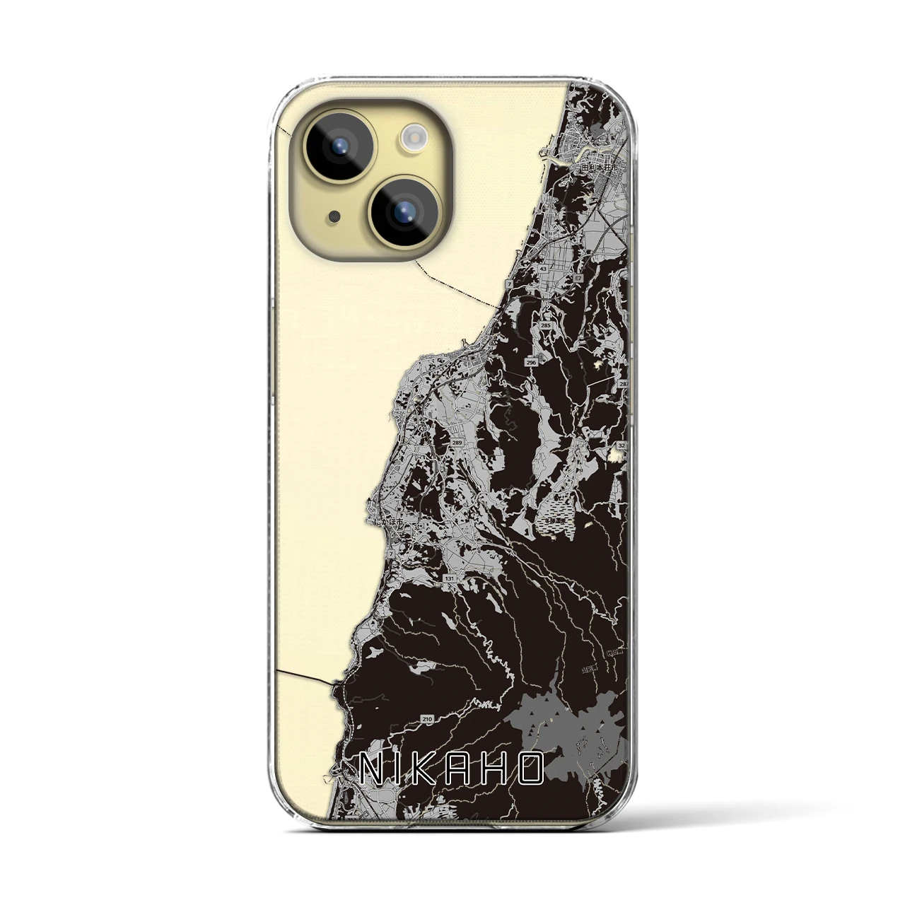 【にかほ(秋田県)】地図柄iPhoneケース(クリアタイプ)