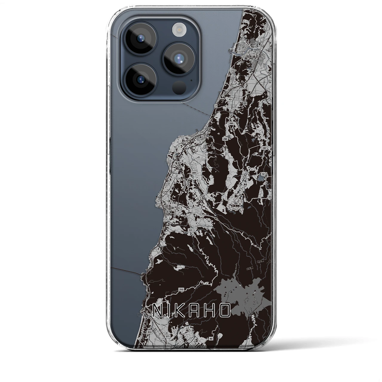 【にかほ(秋田県)】地図柄iPhoneケース(クリアタイプ)