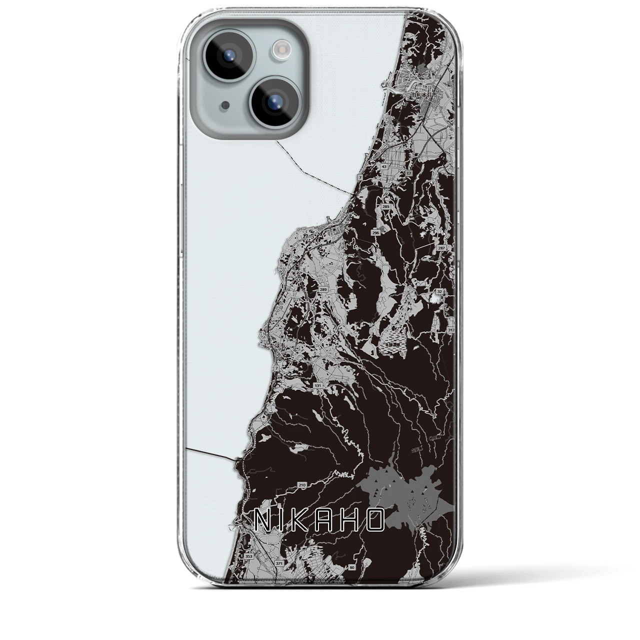 【にかほ(秋田県)】地図柄iPhoneケース(クリアタイプ)